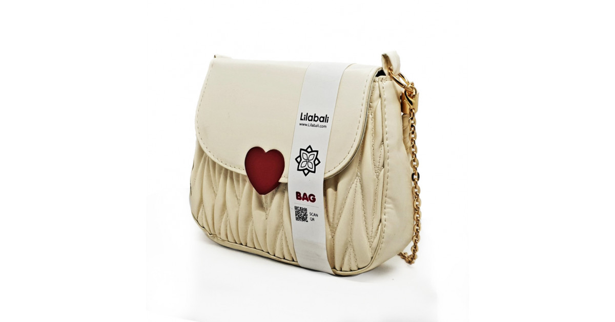 Love Hasp Shoulder Handbags - Cream