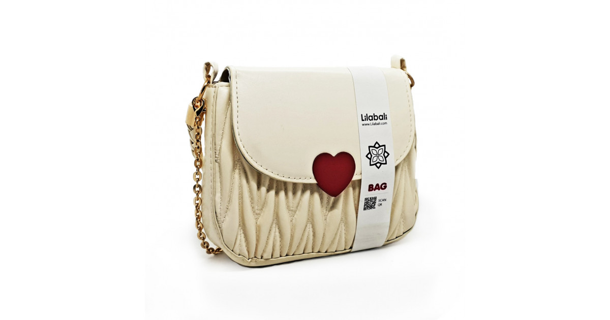 Love Hasp Shoulder Handbags - Cream