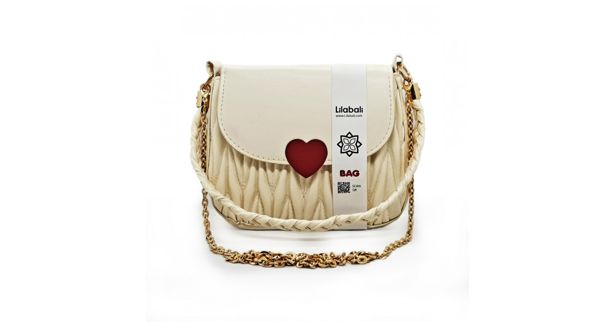 Love Hasp Shoulder Handbags - Cream