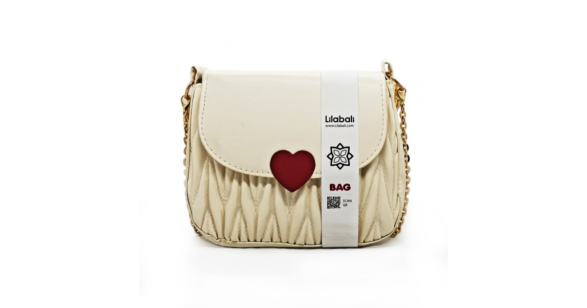 Love Hasp Shoulder Handbags - Cream
