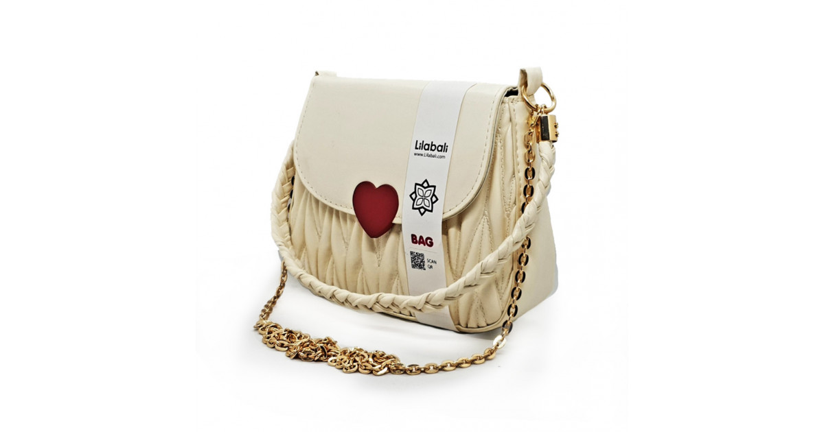 Love Hasp Shoulder Handbags - Cream