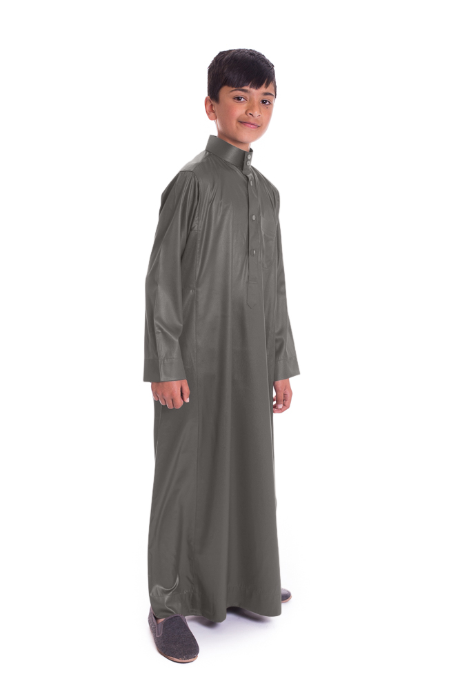 Boys Grey Collared Jubba