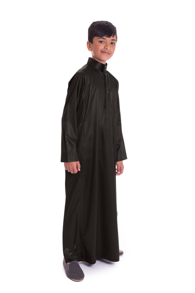 Boys Black Collared Thobe