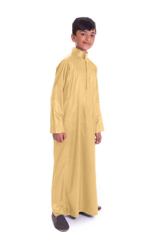 Boys Mustard Collared Thobe