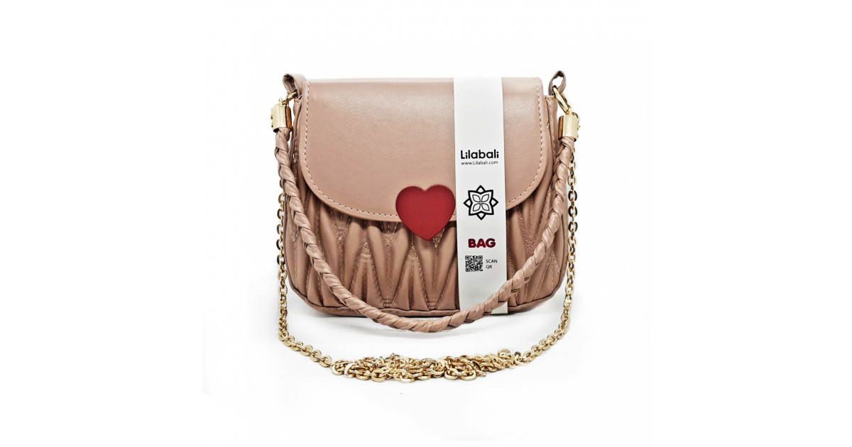 Love Hasp Shoulder Handbag - Peach