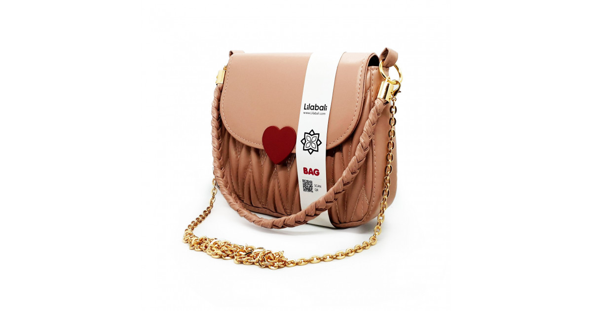 Love Hasp Shoulder Handbag - Peach