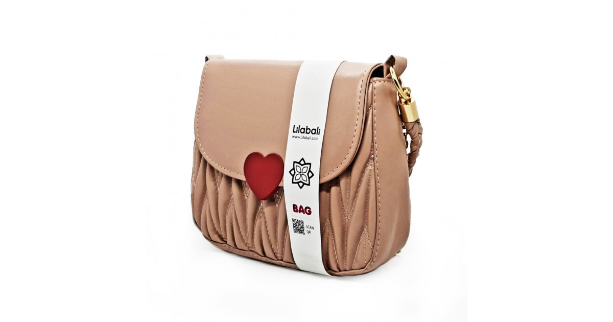 Love Hasp Shoulder Handbag - Peach