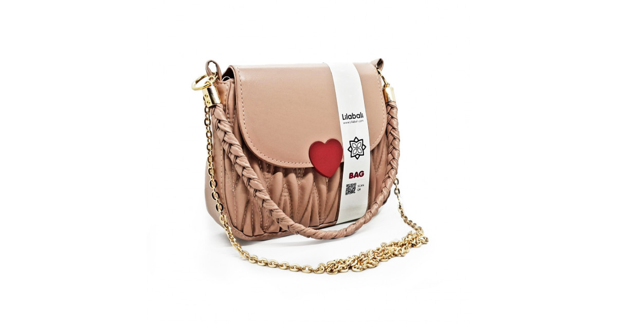 Love Hasp Shoulder Handbag - Peach