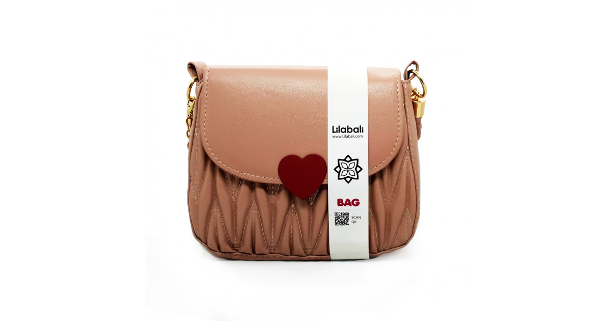 Love Hasp Shoulder Handbag - Peach