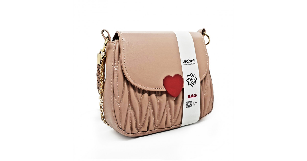 Love Hasp Shoulder Handbag - Peach