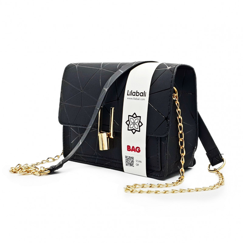 Black Pattern Cross body Bag