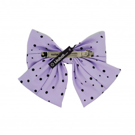 Blue Polka Dot Bow Hair Clip Large