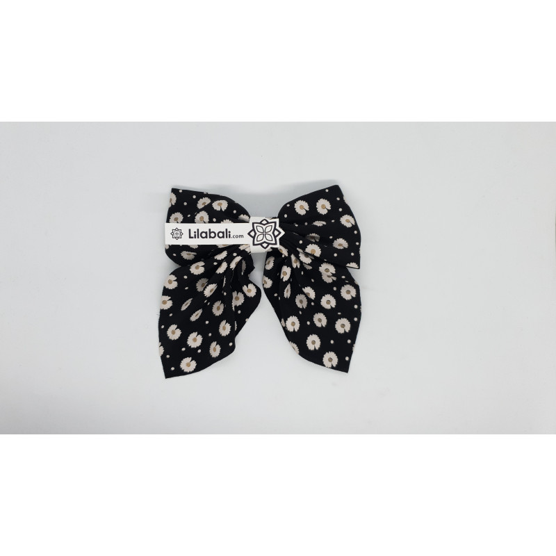 Black Sunflower Bow Hairclip Small
