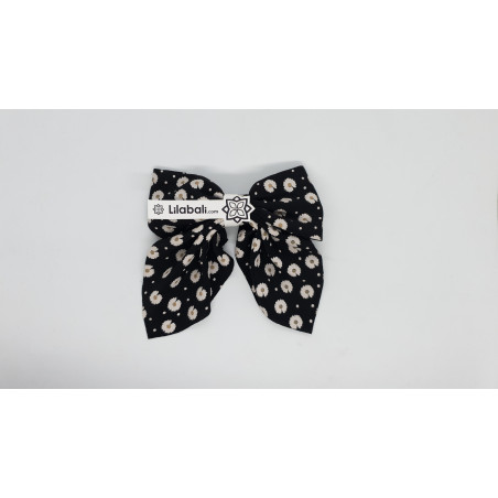 Black Sunflower Bow Hairclip Small