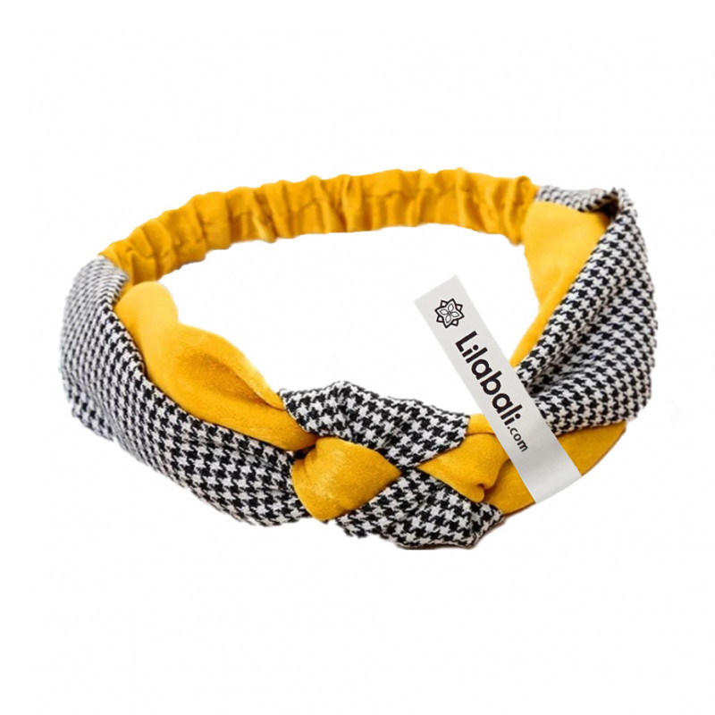Yellow and Grey Cross Hair Band