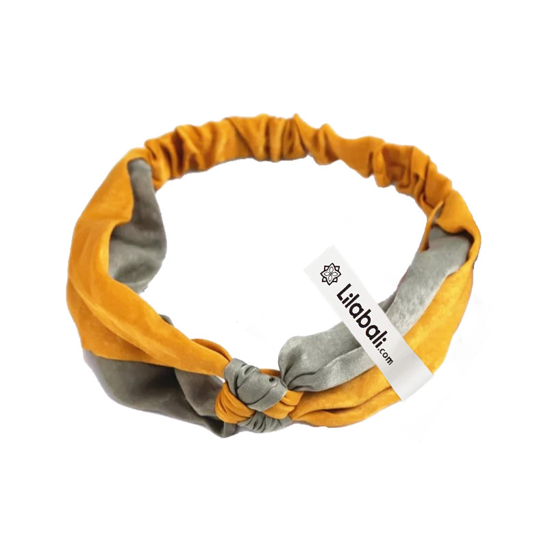 Grey and Yellow Cross Hair Band
