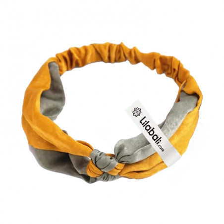 Grey and Yellow Cross Hair Band