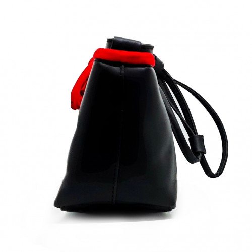 Black Splicing Color Bow Design Shoulder Bag