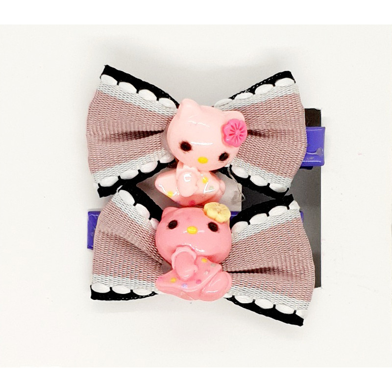 Violet - Bow Hair Clip With Cat