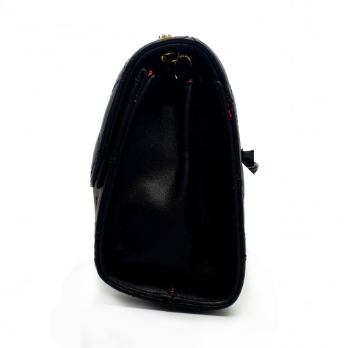 Ultra Fire Retro Wide Shoulder strap Crossbody Bag - Black