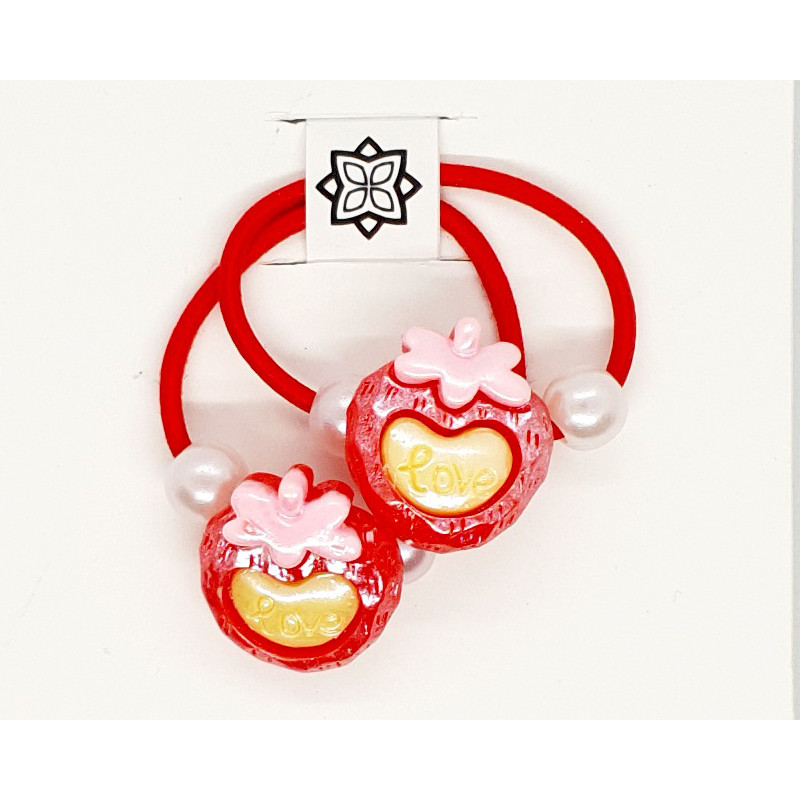 Red - 2 X Heart Shape Hair Band
