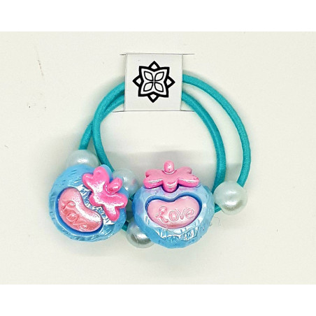 Sky Blue - 2 X Heart Shape Hair Band