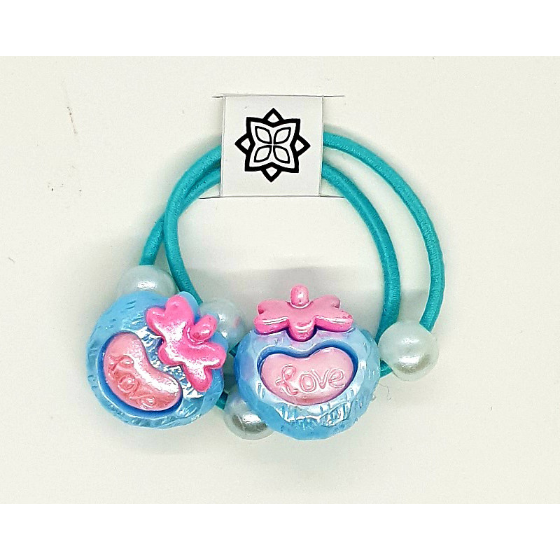 Sky Blue - 2 X Heart Shape Hair Band