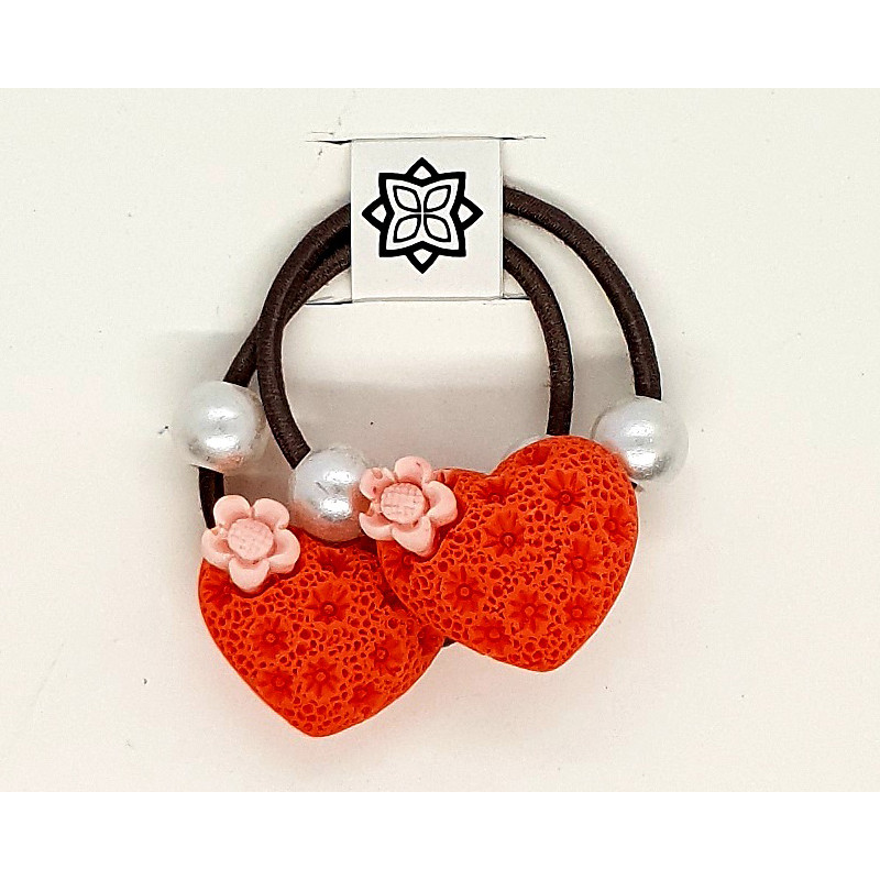 Orange - 2 X HeartShape Hair Band