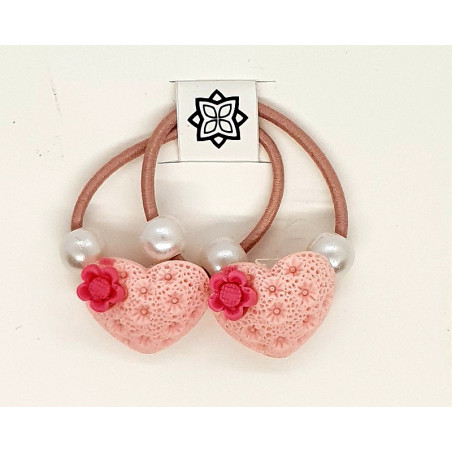 Pink - 2 X HeartShape Hair Band