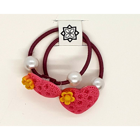 Dark Pink - 2 X HeartShape Hair Band