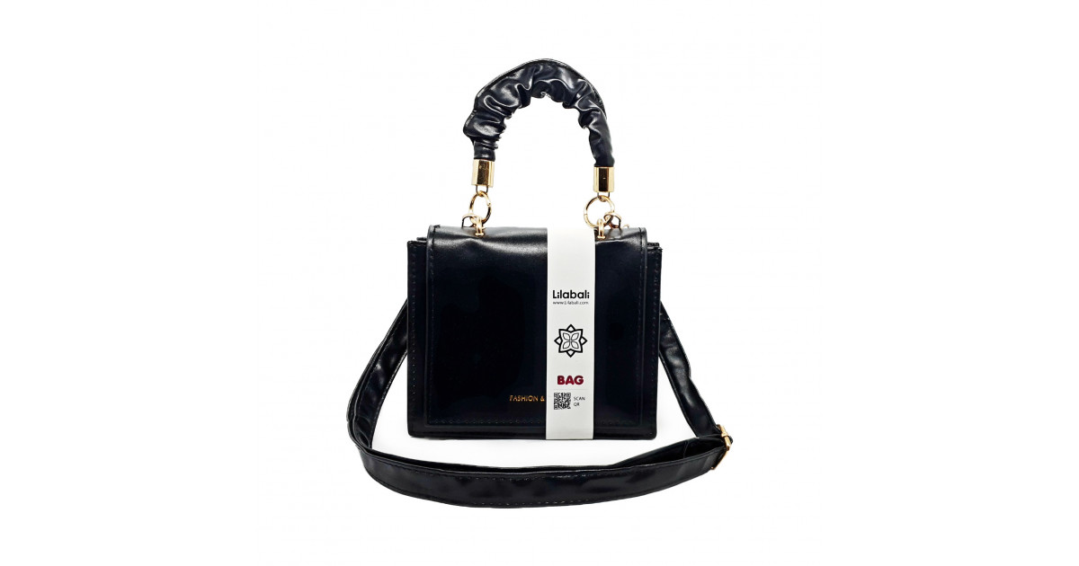 PU Leather Envelope Design Simple Versatile Tote Handbag - Black