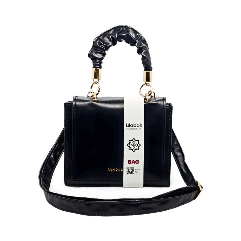 PU Leather Envelope Design Simple Versatile Tote Handbag - Black