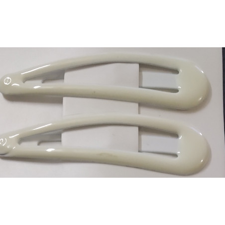 2 x White Snap Hair Clips