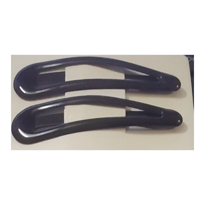 2 x Black Snap Hair Clips
