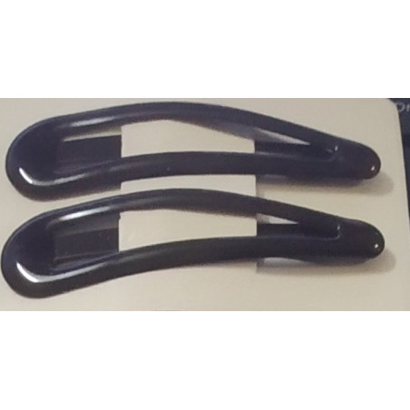 2 x Black Snap Hair Clips