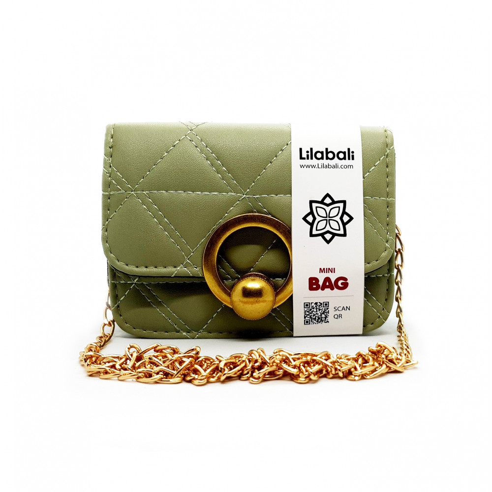 PU Leather Solid Color Flap Purse Small Crossbody Bag - Olive