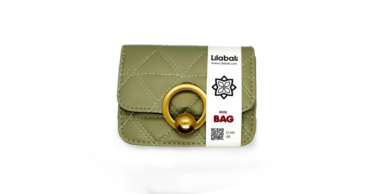 PU Leather Solid Color Flap Purse Small Crossbody Bag - Olive