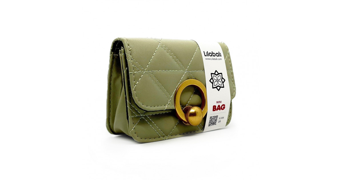 PU Leather Solid Color Flap Purse Small Crossbody Bag - Olive