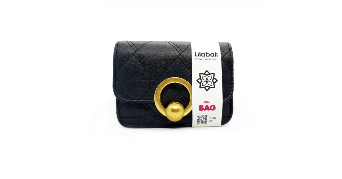PU Leather Solid Color Flap Purse Small Crossbody Bag -Black