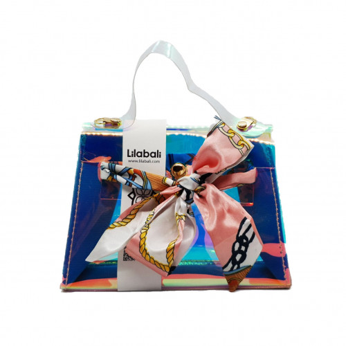 Transparent Crossbody bag with bow White Ascent