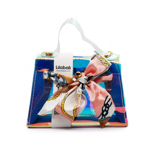 Transparent Crossbody bag with bow White Ascent