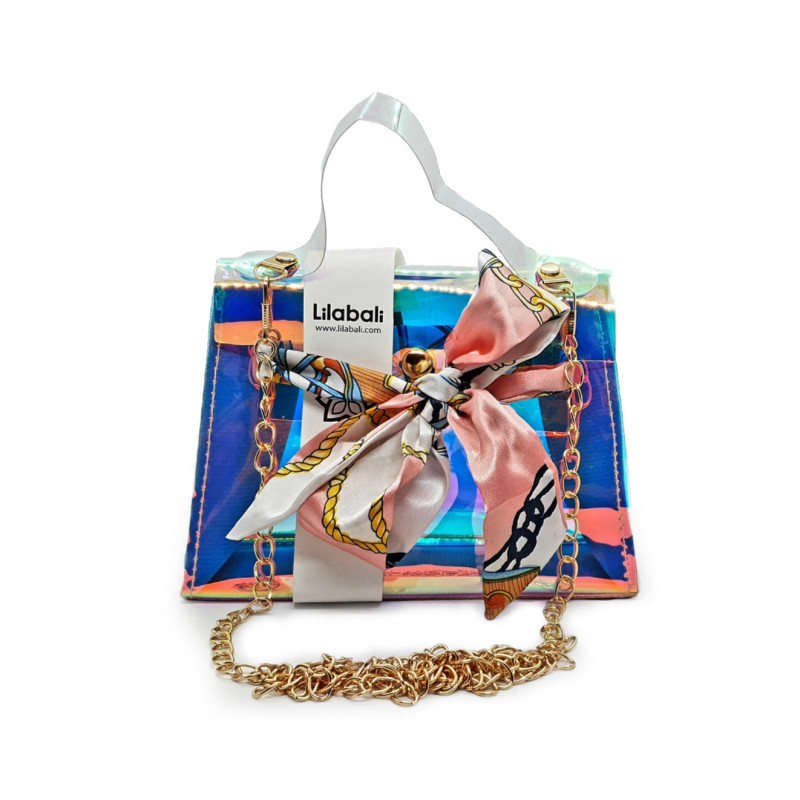 Transparent Crossbody bag with bow - Pink