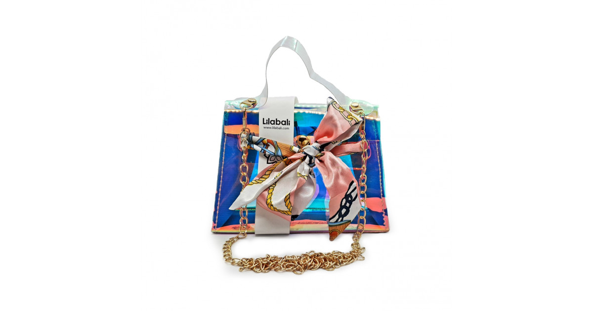 Transparent Crossbody bag with bow - Pink