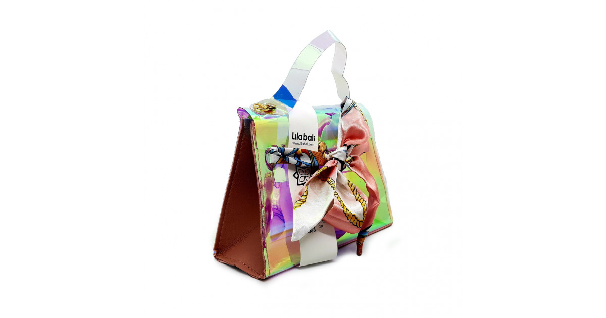 Transparent Crossbody bag with bow - Pink