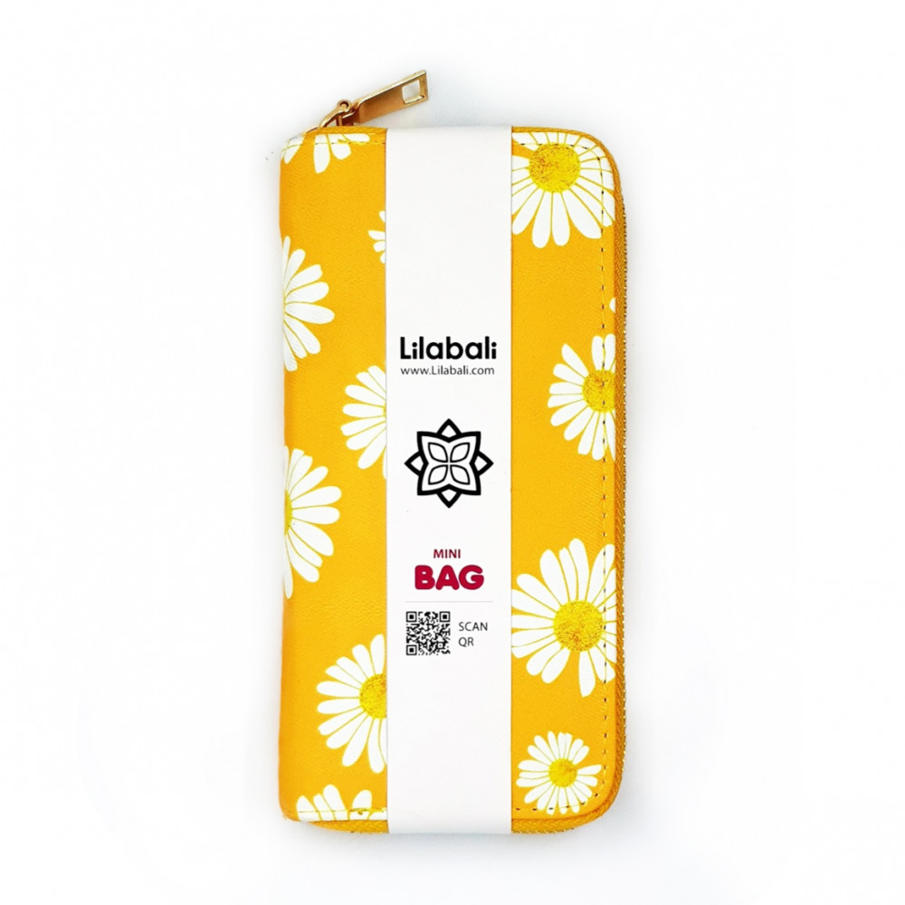 Daisy Flower Ladies Hand Purse- Mustard