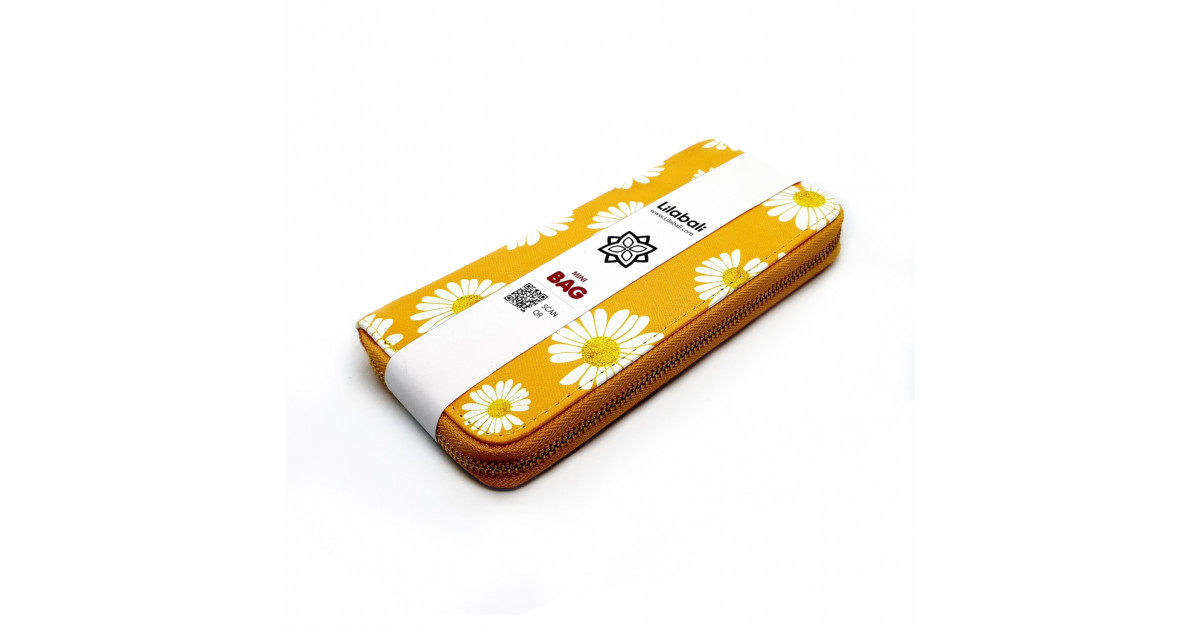 Daisy Flower Ladies Hand Purse- Mustard