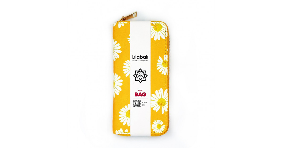 Daisy Flower Ladies Hand Purse- Mustard