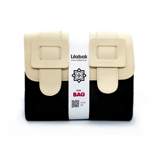 black - white Contrast One-shoulder Bag with Special Belt