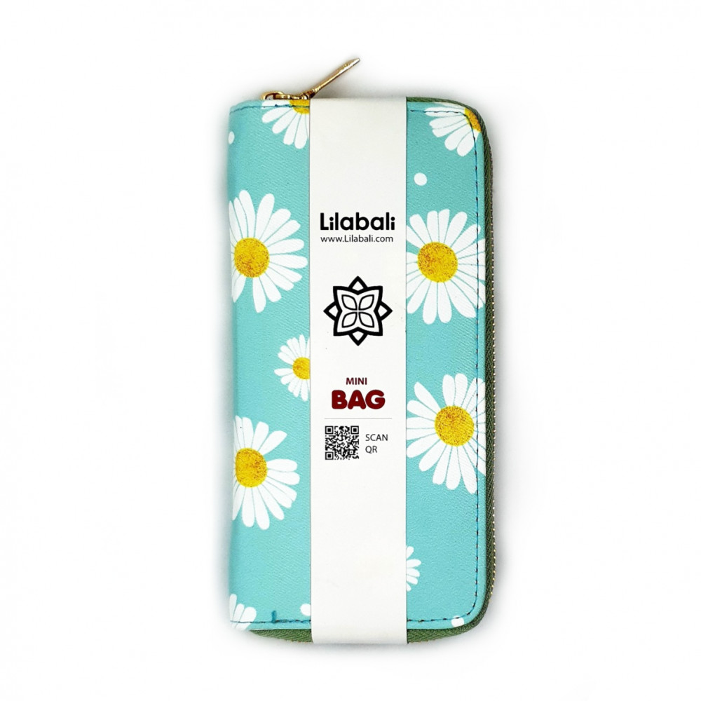 Daisy Flower Ladies Hand Purse - Mint