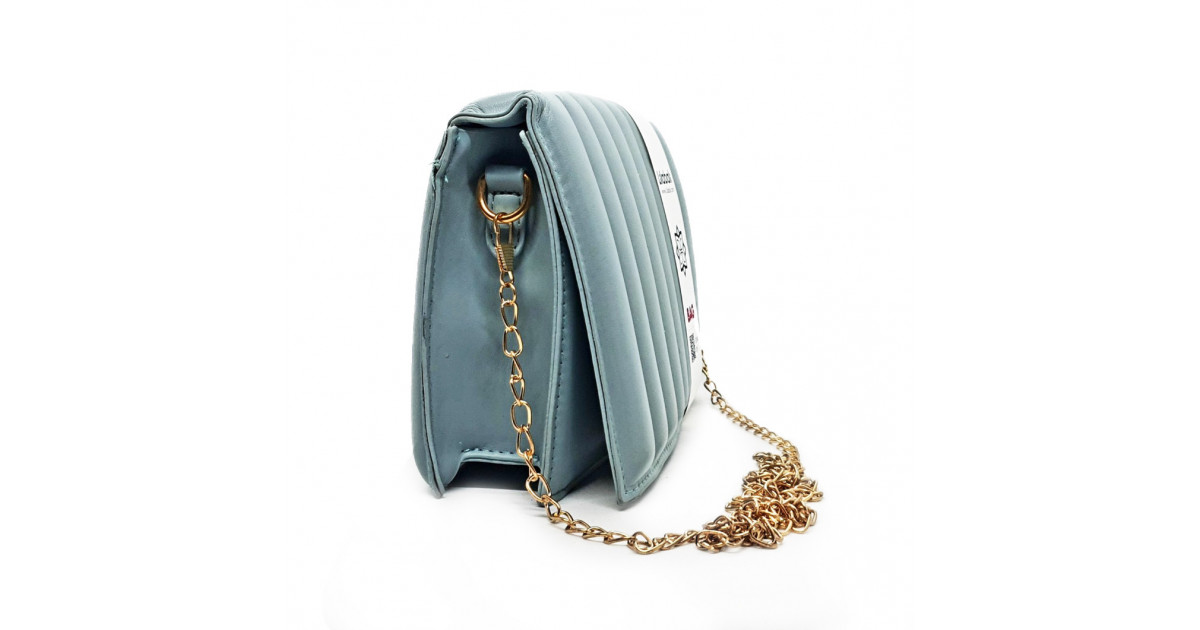 Simple Versatile Portable Stripe Pattern Shoulder Crossbody Bag - Ash Blue